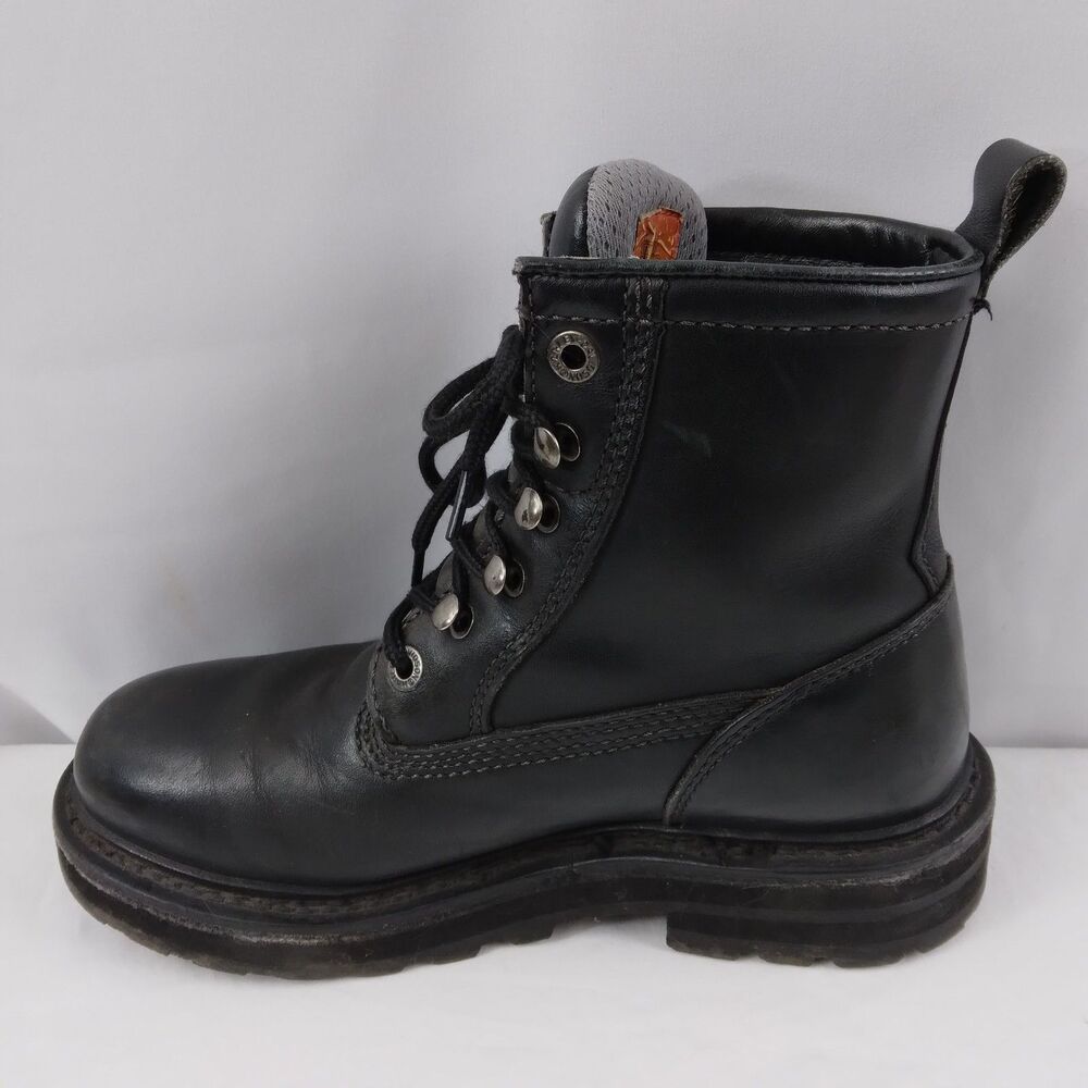 HARLEY-DAVIDSON Lace Up Chukka Boots Black Metal Emblem Grunge Rock Women's 7.5 - Picture 10 of 16